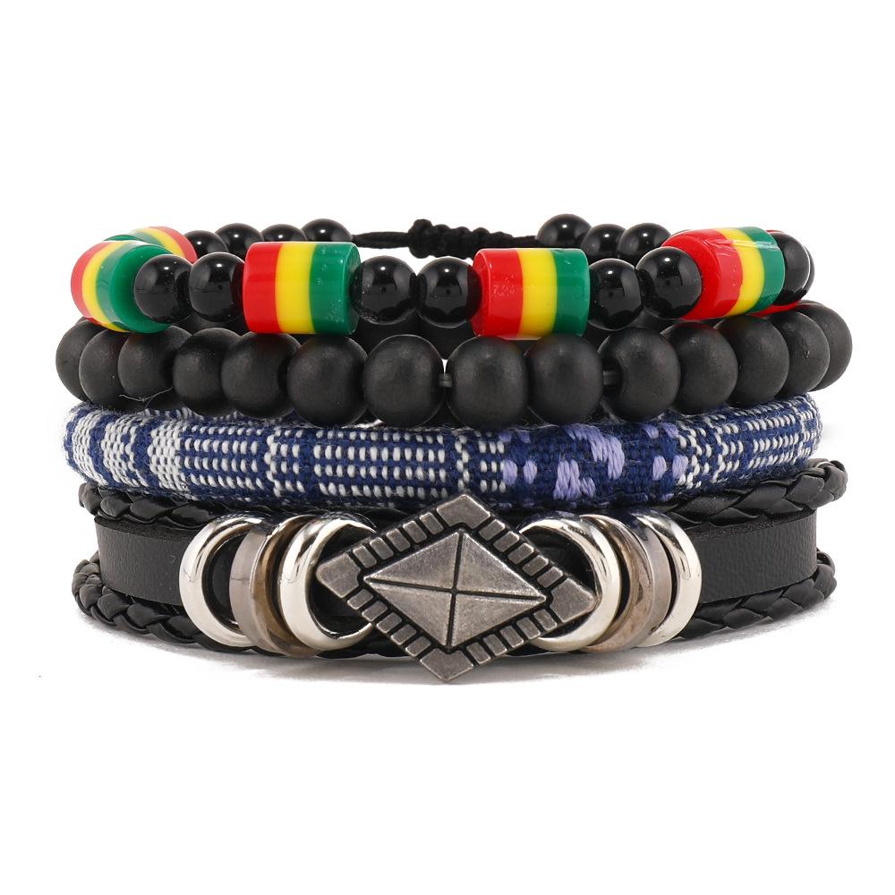 Unisex Handmade Woven Leather Bracelet - European and American Style Jewelry