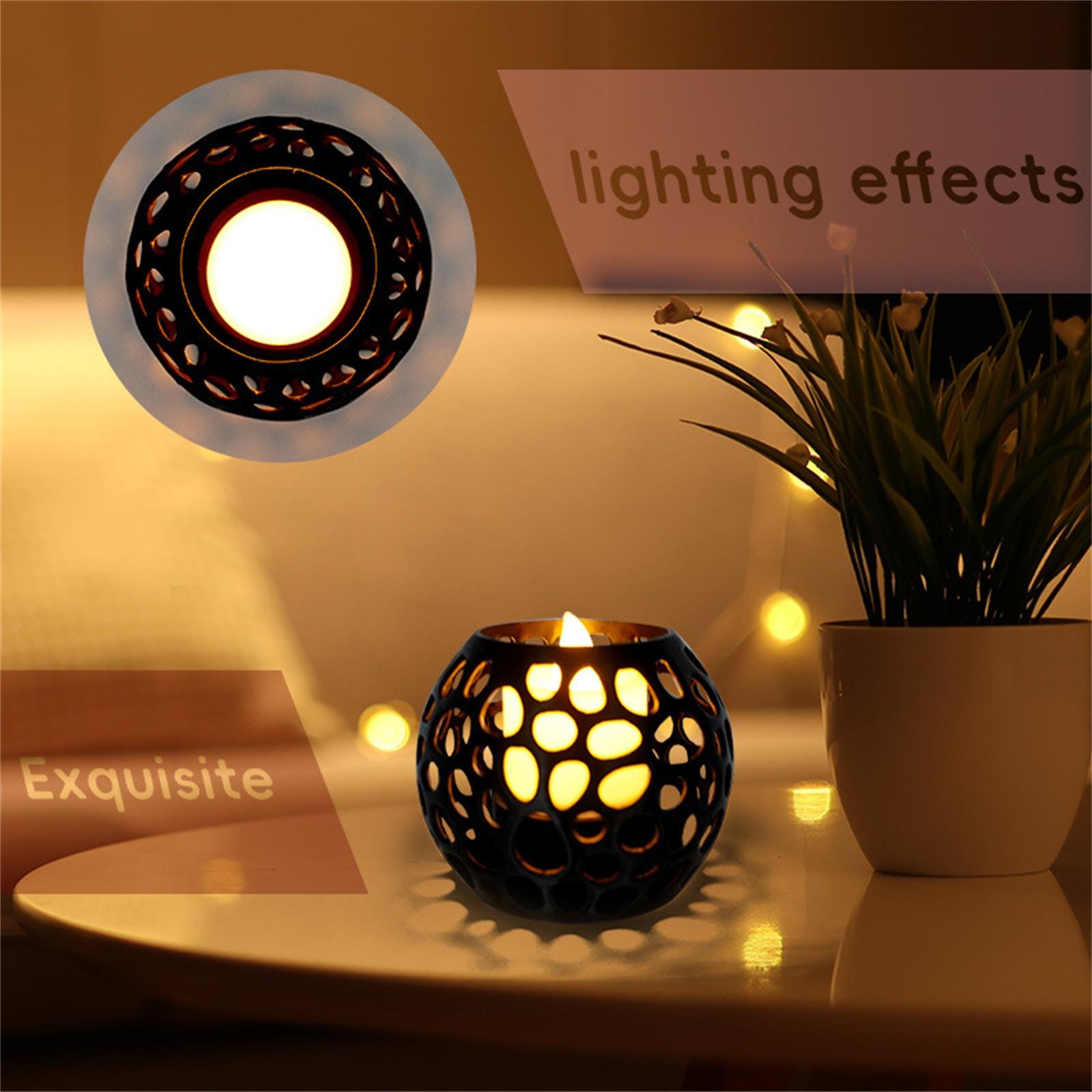 

Геометрический подсвечник для светодиодных или беспламенных свечей – декоративный для дома или для стола One Size