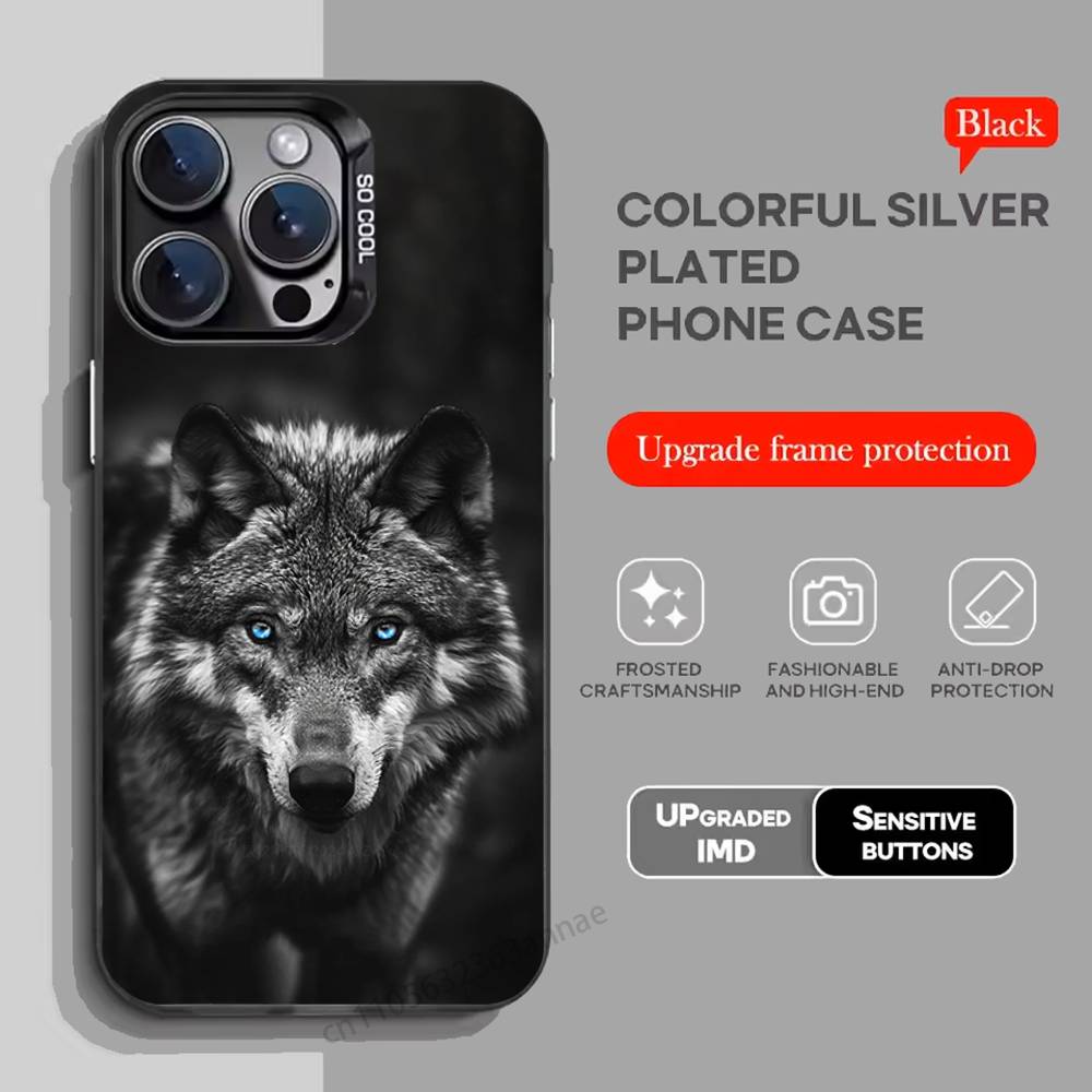 Wolf Phone Case For iPhone 17,16,15,14,13,12,11,Pro,Max,Plus,Mini,X,XS,XR,8,S,SE Soft Black Case