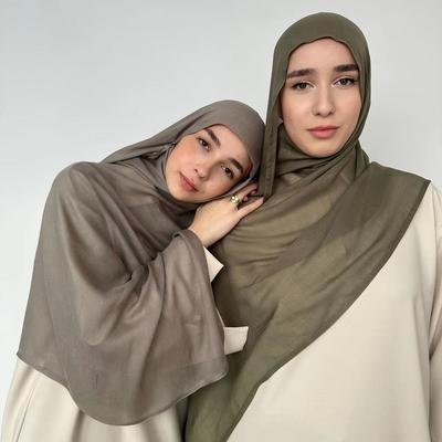 Hijab Modal de Moda Xales de Algodão Rayon Hijabs Muçulmanos Para Mulheres Lenço Liso Tamanho Grande Lenço de Cabeça Turbante Islâmico Faixa de Cabeça 190*85Cm
