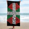 Baskische Vlag Vingerafdruk Strandlaken Enkelzijdig 2D Zacht Absorberend Microvezel Handdoek Voor Zwembad Strand Zwemmen Trending Uniek Cadeau