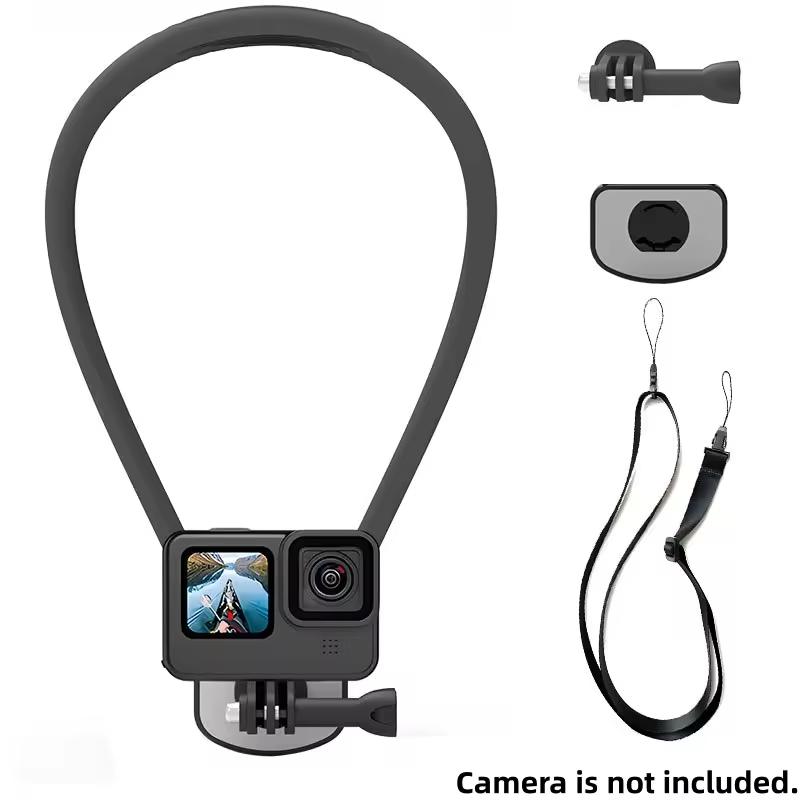 Magnetic Neck Mount for Action Camera & Smartphone, Wearable POV Vlog Strap, Quick-Release Neck Holder for GoPro DJI Insta360