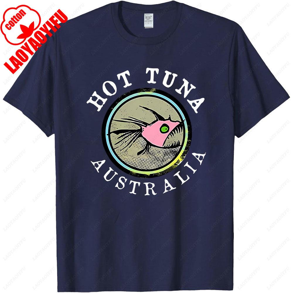Horký výprodej Pánské tričko s potiskem tuňáka z Austrálie Posilovny Fitness Ležérní Móda Volné Prodyšné tričko Streetwear Hipster Kreslené Pánské tričko