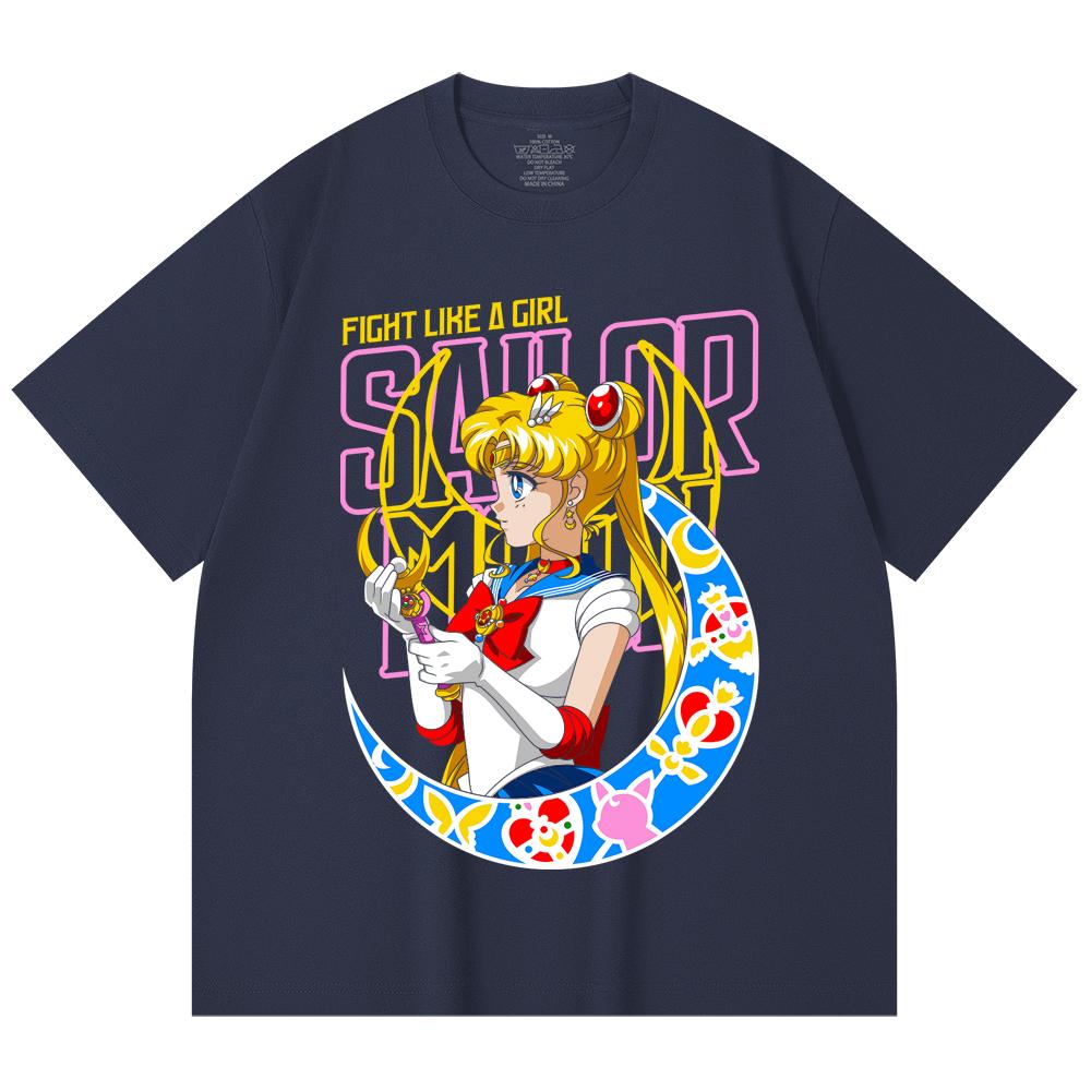 230 g/m² 100 % Baumwolle Sailor Moon V8 Minako Druck Unisex Schweres Baumwoll-T-Shirt