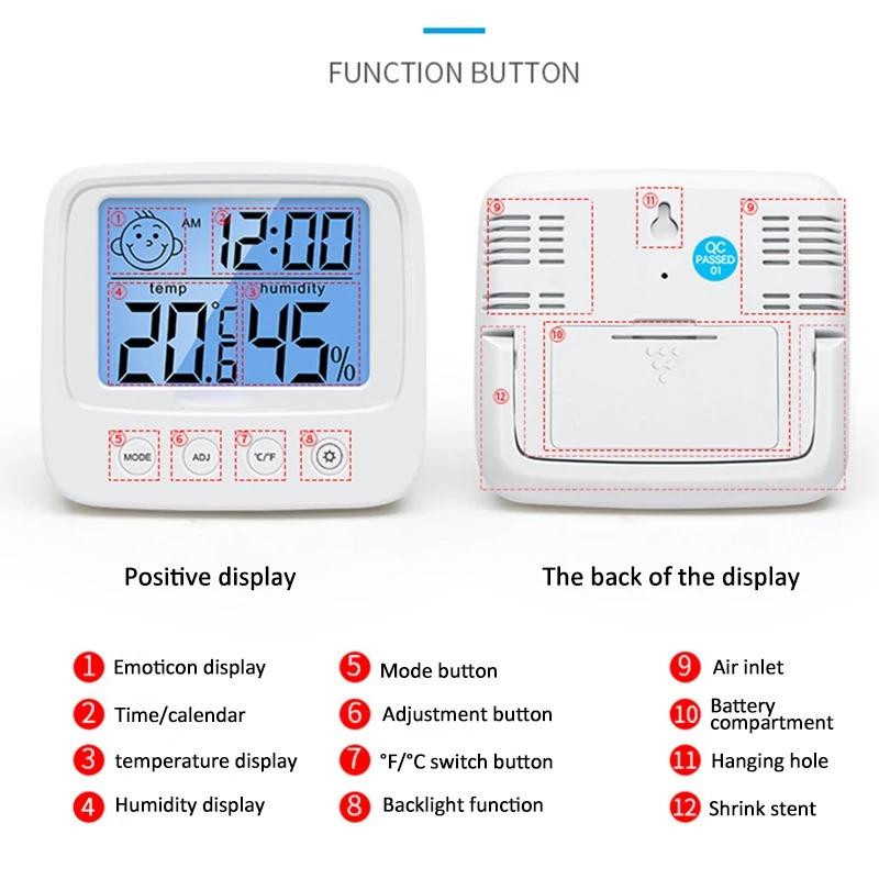 Digitales LCD Thermometer Hygrometer Messgerät Mini Innen Temperatur Luftfeuchtigkeit Messgerät Raumthermometer Sensor Monitor für Zuhause Büro
