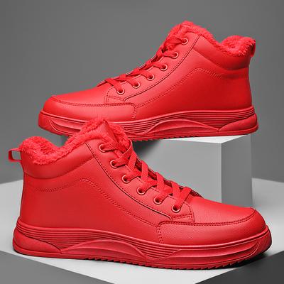 Sneakers Rosse Classiche alla Moda per Uomo Donna Sneakers Calde in Peluche Uomo Sneakers Alte Antiscivolo Taglia Grande 45 Zapatillas De Hombre