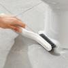 [2-in-1 Gap Brush] 2-in-1 V-shaped Gap Brush | Long Handle Floor Brush with Cleaning Clips for Bathroom Toilet Sink Bathtub Tile Hard Bristle Cleaning