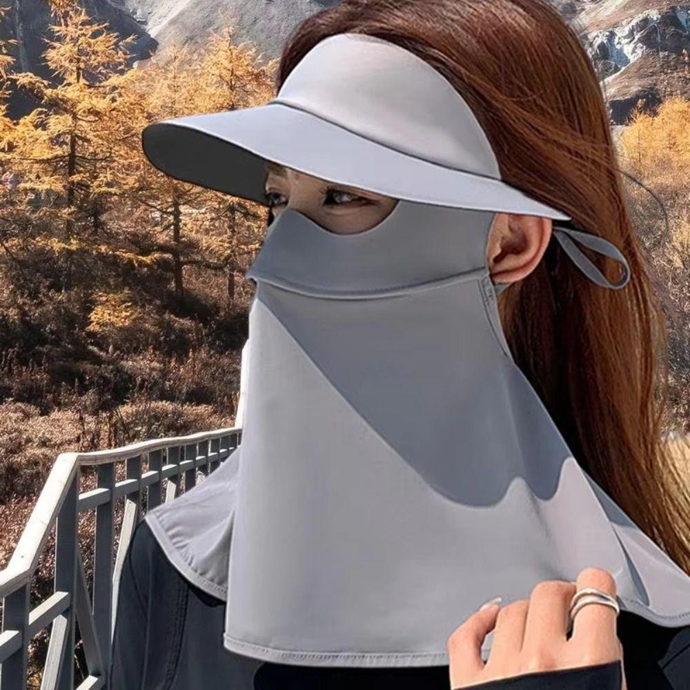 Scarves Ice Silk Mask Solid Color UV Protection Veil Breathable Sunscreen Face Cover  Women/Girls