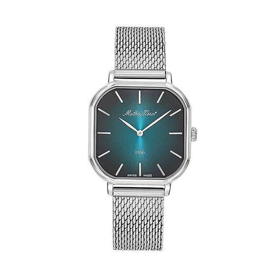 Mathey-Tissot Monsoon Square Stainless Steel Green Dial Quartz D7917AV Women's Watch