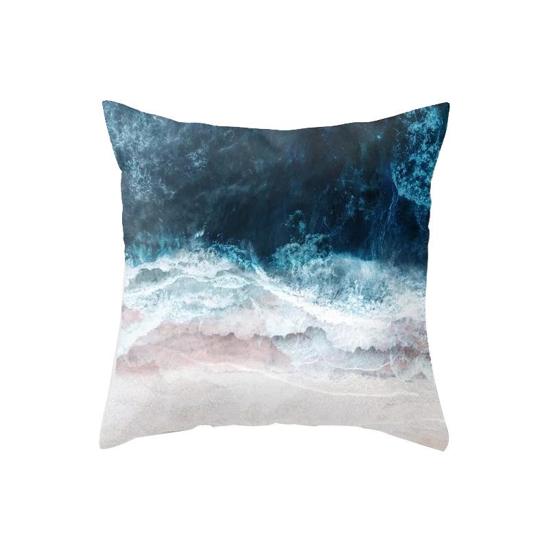 New Ocean Peak Landscape Painting Pillow Case Chinese Ink Scenery Pattern Car Sofa Pillow Cushion Cover