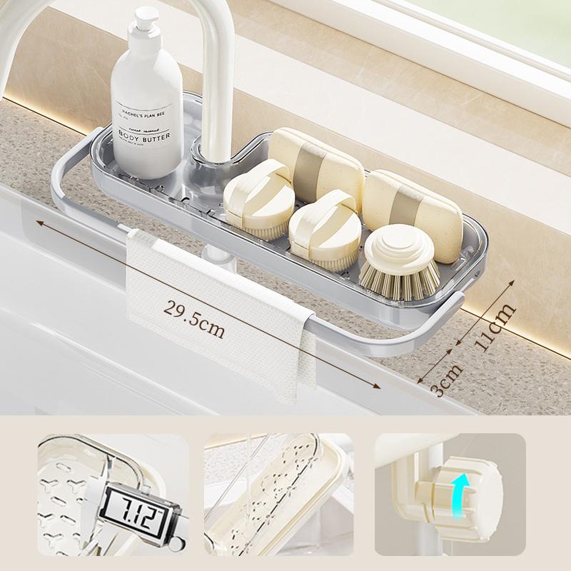 

Подставка для сушки над кухонной мойкой, Многофункциональная подставка для кухонных тряпок, Стойка для хранения крана без сверления, Органайзер для сушки над кухонной мойкой