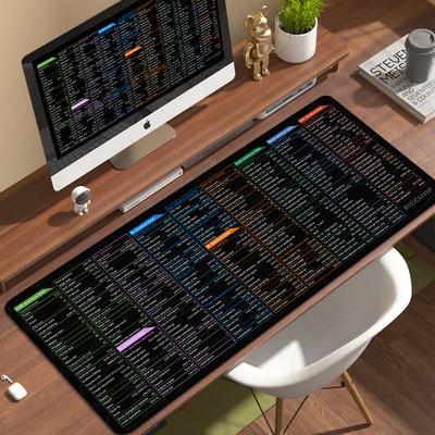 HD XXL Office Shortcuts Mouse Pad PS AI PR AutoCAD Cheat Sheet Keyboard Desk Mats Large Gaming Stitched Edge NonSlip Rubber Rug