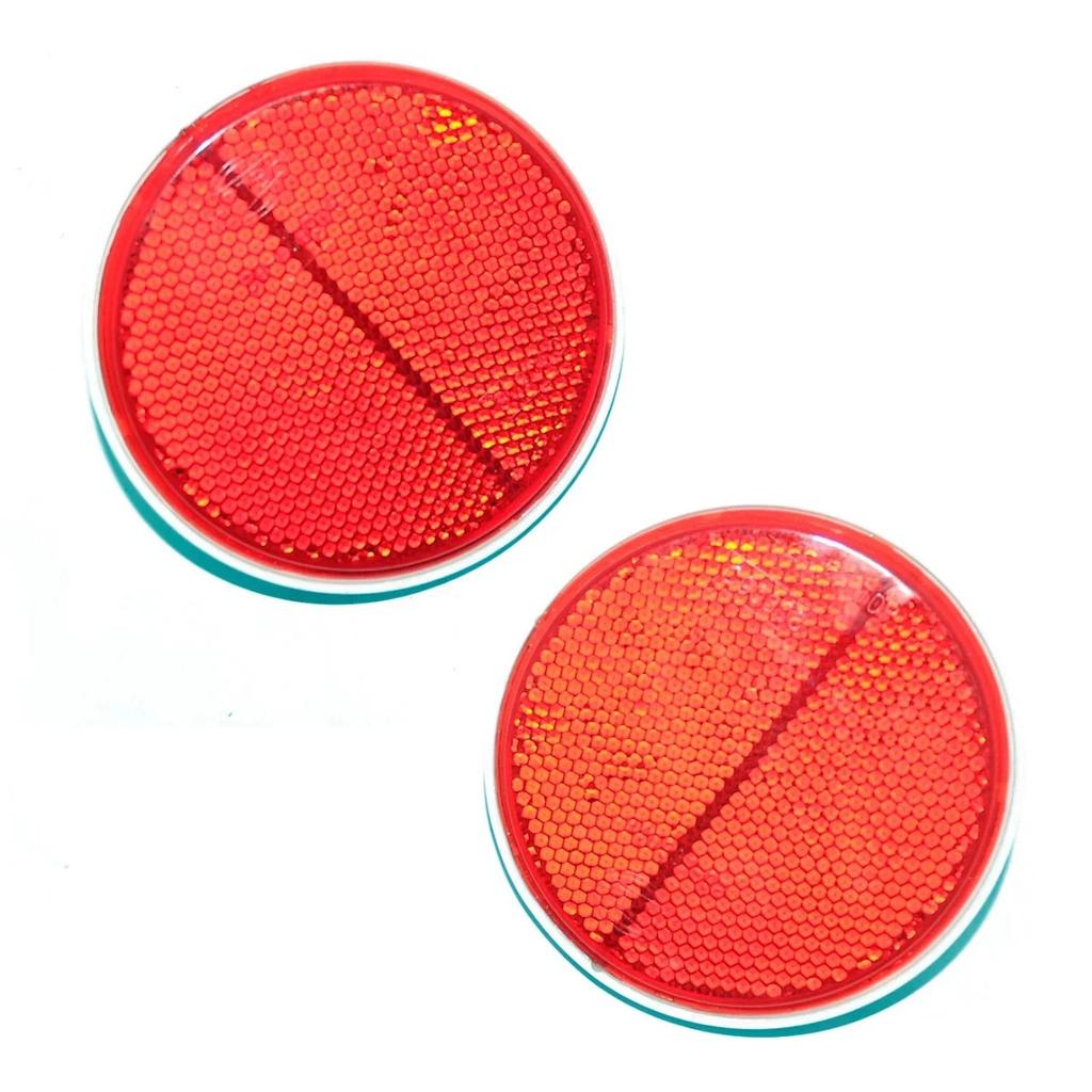 Hella Round Reflex Reflector Set RED 90mm For Truck Tractor Jeeps Universal AEs