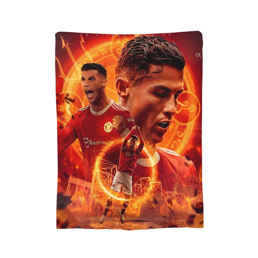 CR7 Football Blanket Cover Fleece Throw Blanket Bed Sofa Printed Soft Warm Bedspreads,