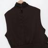 European and American style new women's clothing fashion temperament sleeveless stand-up collar pleated hip wrap mini dress