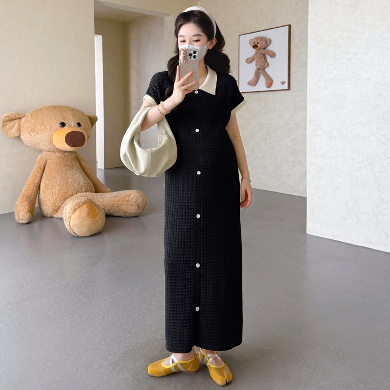 2026 Korean Style Loose Knit Maternity Dress - Casual Plus Size Skirt L