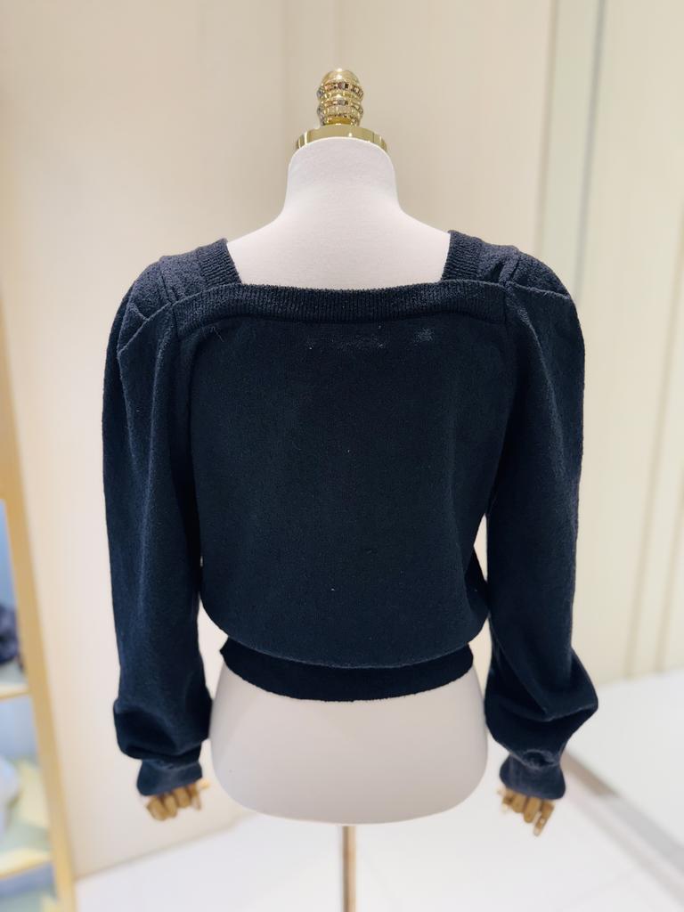 BLUE LABEL Heart Button Point Puff Cardigan
