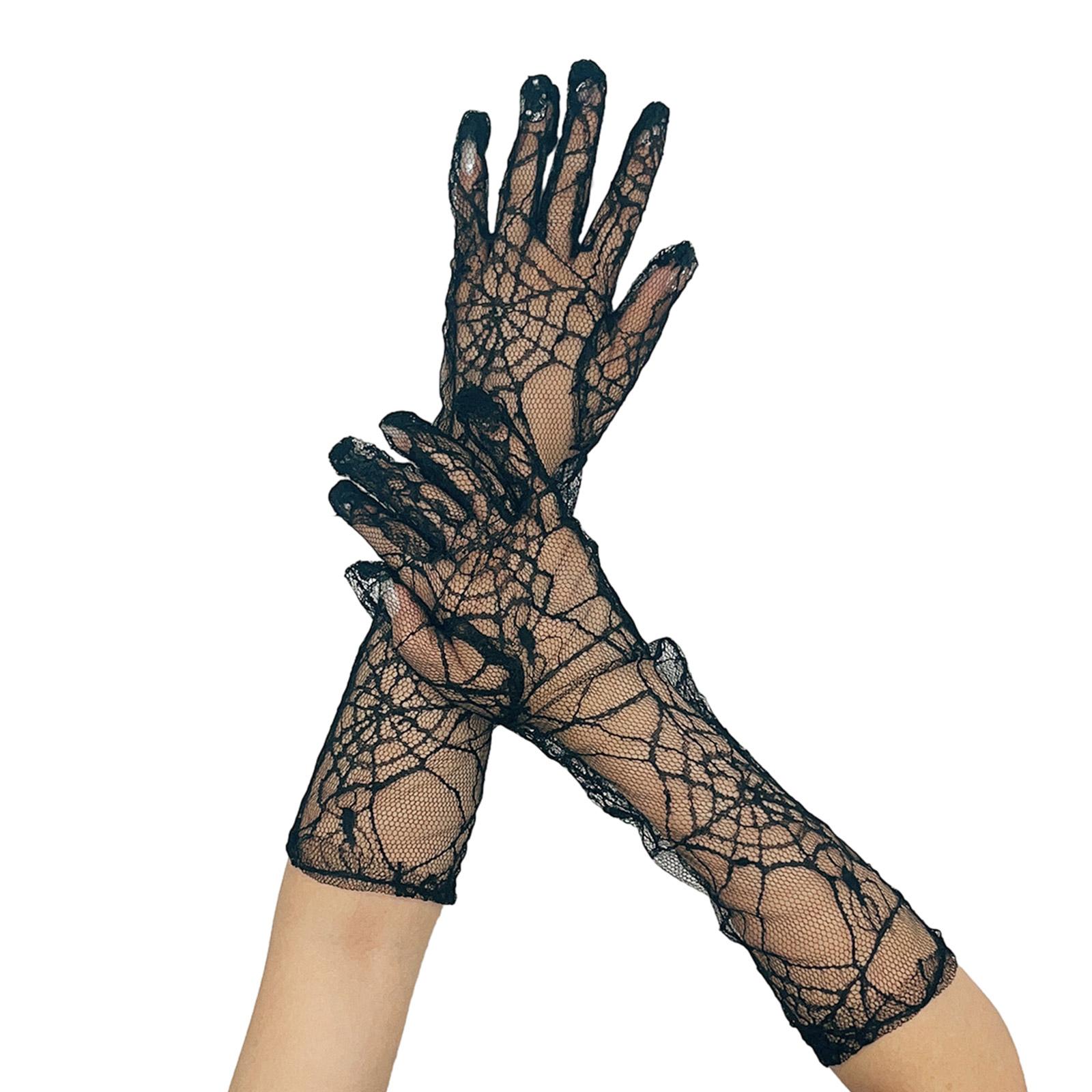 

Long Mesh Gloves SpiderWeb Dark and Enigmatic Accessories for and Formal Occasions чорний