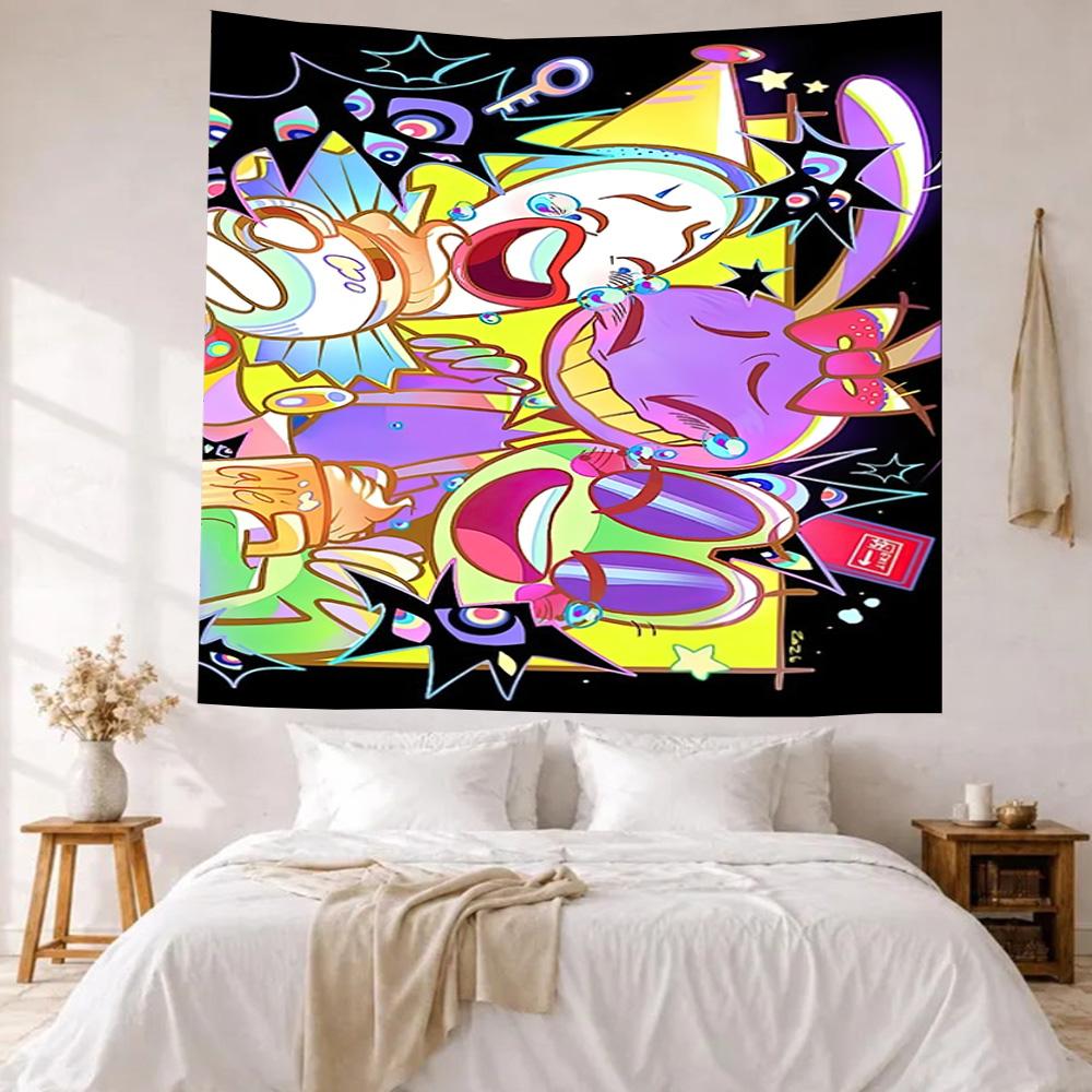 Digital Circus Wall Decor Tapestry Art For Pet Memorial Birthdaywedding Party Backdrop Family Gift