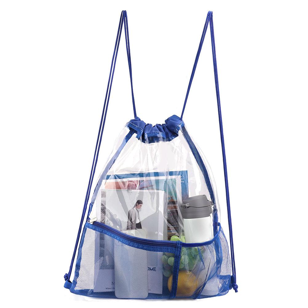 Men/Women Water-Repellent Clear Backpacks Transparent Drawstring Knapsack Large Capacity Outdoor Sports Bags Teenager Backpack