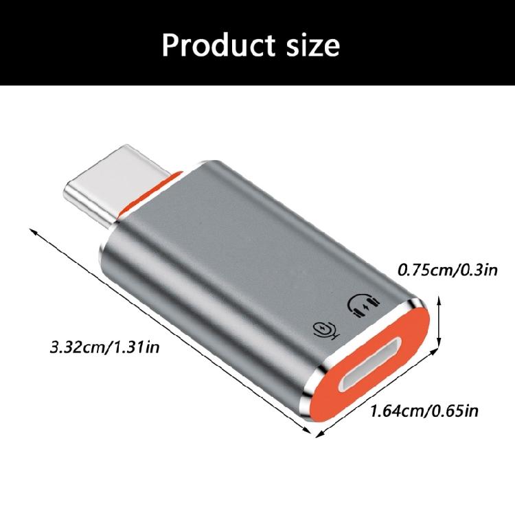 Portable  To Type C Adapter Enables Double Purpose Charging And Audios For Travel Users Support Call Video Mic