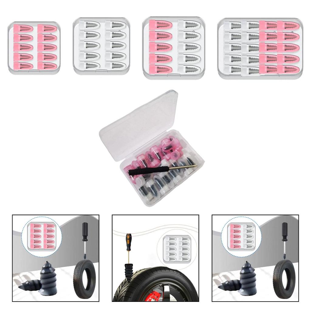 Tire Repair Rubber Nail Kit Reliable Air Seal Plugs Tire Hole Patch Tool for On the Go Tire Fix