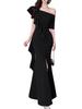 Cabaret Long Party High Mermaid Maxi Fashionable and Elegant [BaiFuFen] Dress, Dress, Dress, One-Shoulder Ruffle, Slit, Dress, Off-the-Shoulder,