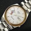 GENUINE VINTAGE SEIKO 5 AUTOMATIC 7009A JAPAN MENS WHITE DIAL WATCH a701680-5