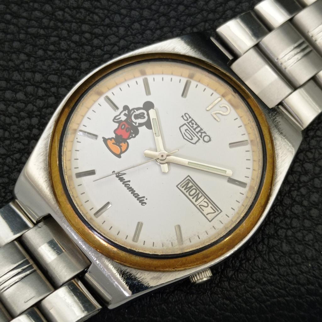 GENUINE VINTAGE SEIKO 5 AUTOMATIC 7009A JAPAN MENS WHITE DIAL WATCH a701680-5