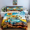 Vintage truck sunflowers Bedding Duvet cover sets Duvet covers Pillowcases gifts (1 * Duvet Cover 2 * Pillowcases, without duvet insert)