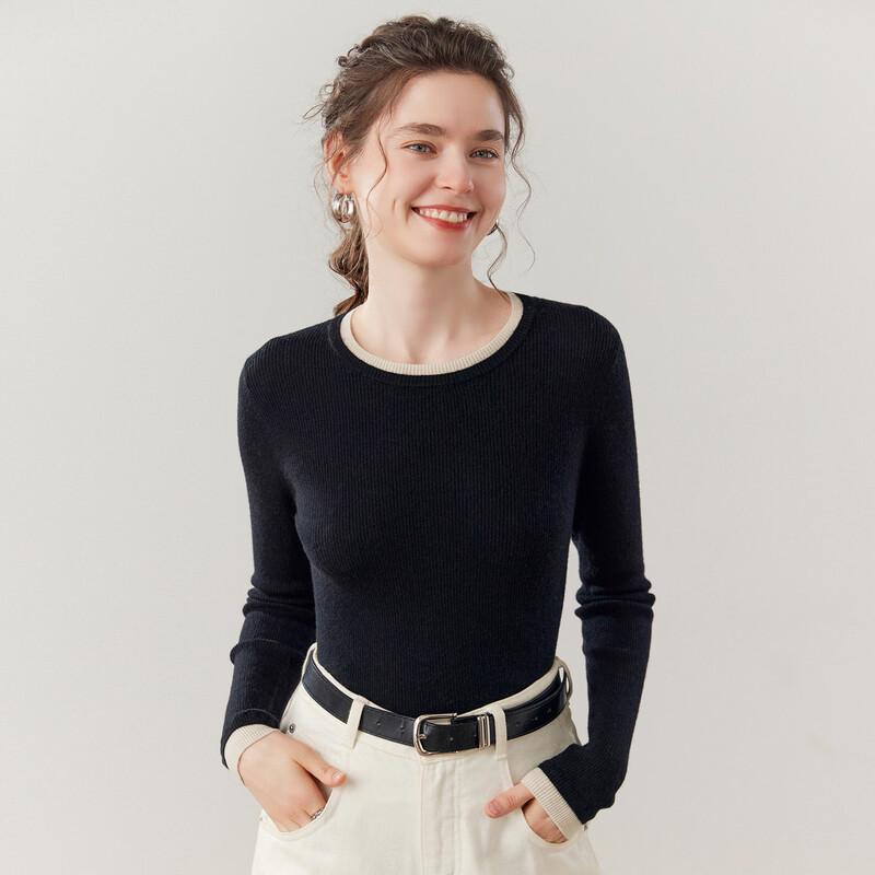 Fanzhen Women's Slim-Fit Round Neck Cashmere Sweater