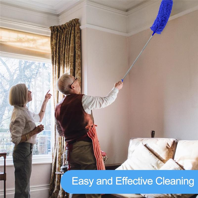 ABZC-5-In-1 Kit Dusters For Cleaning, Duster With Extension Pole,Extendable Duster With 100 Inches, For Cleaning Ceiling Fans