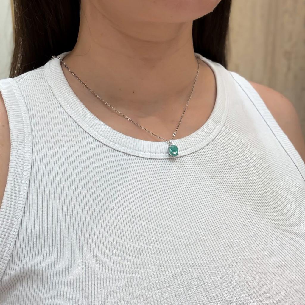 Серебряная подвеска с изумрудом (2172376)