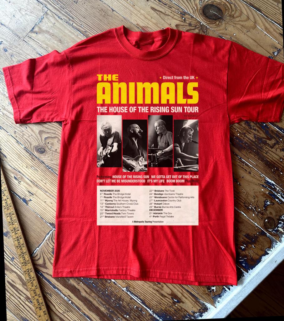The Animals The House Of The Rising Sun Tour 2026 T-Shirt All Size Mc1668