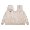 Millennium - Leopard Print Hoodie Khaki Cat Ear Hooded Sweatshirt Loose Fit Streetwear Women