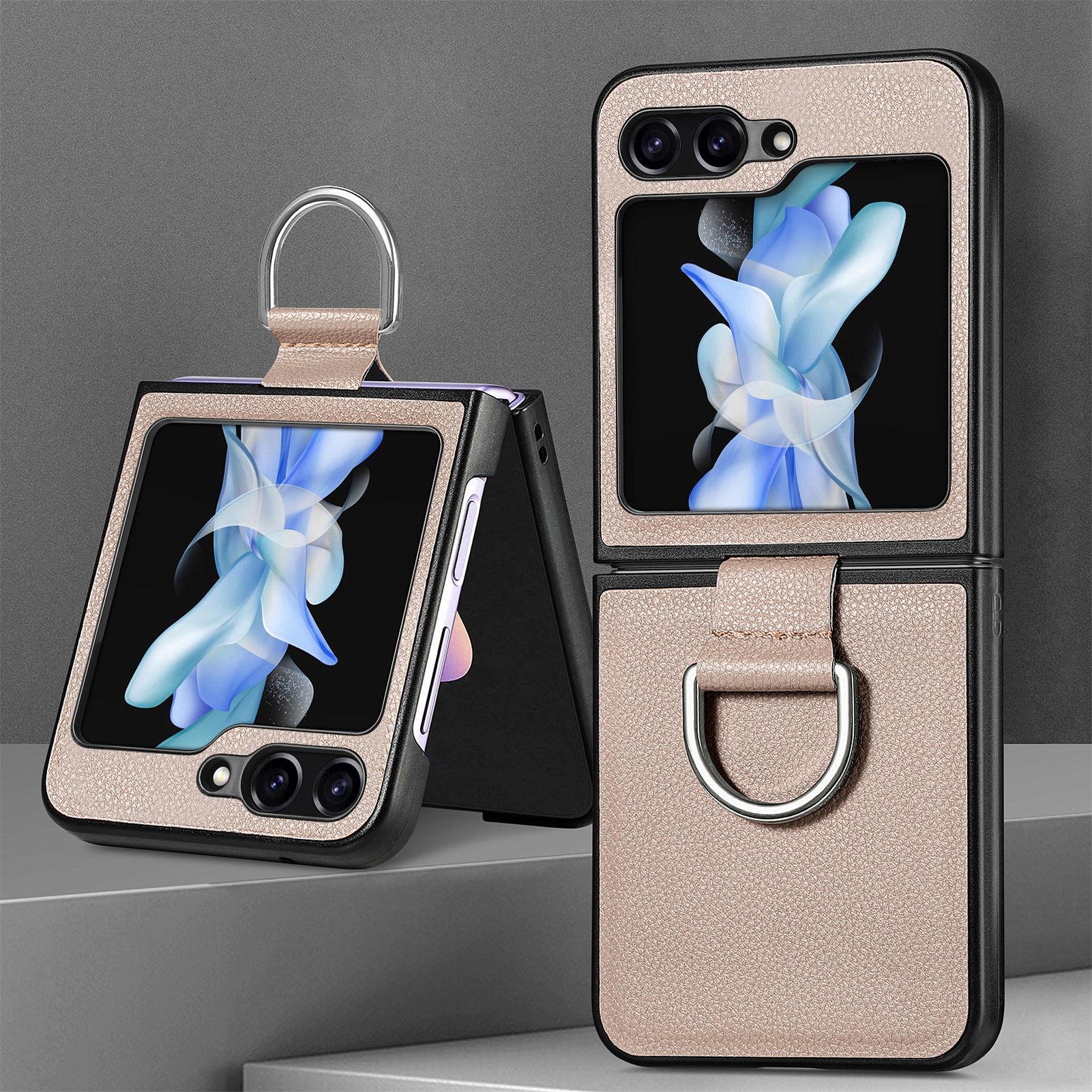 

Z Flip 5 Portabel Ring Holder Bag Case для Samsung Galaxy Z Flip 5 Flip5 5G Flip3 Flip4 Flip 3 4 Zflip5 Шкіряні чохли для телефонів for Samsung Z Flip 3