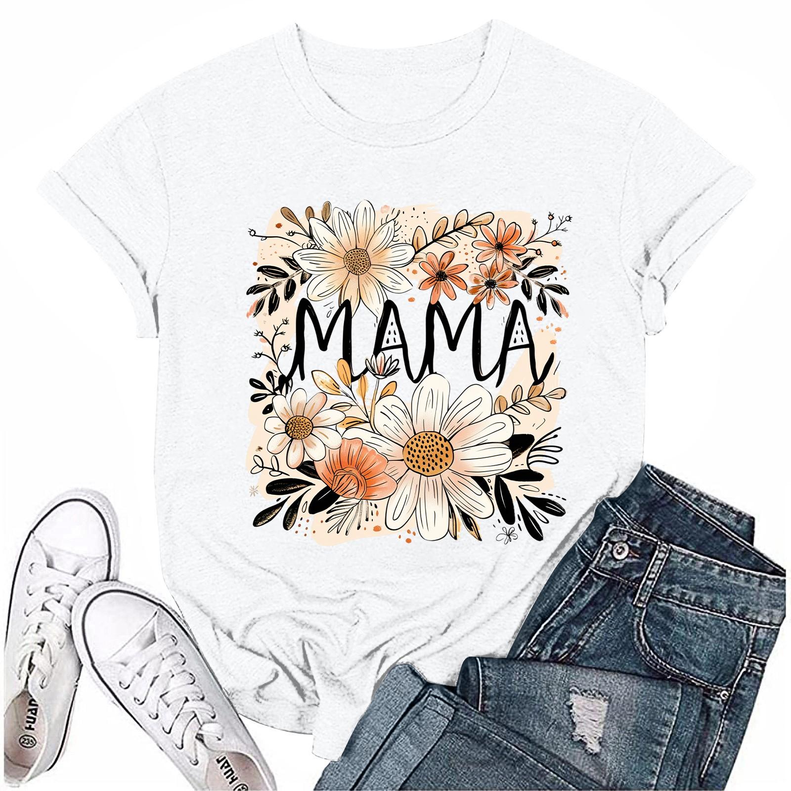 

Женский топ с круглым вырезом, повседневный принт, футболка с короткими рукавами XXL белый