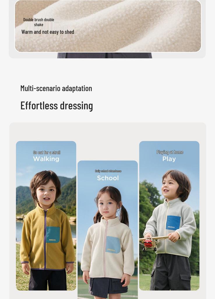 Willberu Kinder 3-in-1 Winddichte Fleecejacke - Jungen & Mädchen Farbblock Wasserdichter Mantel