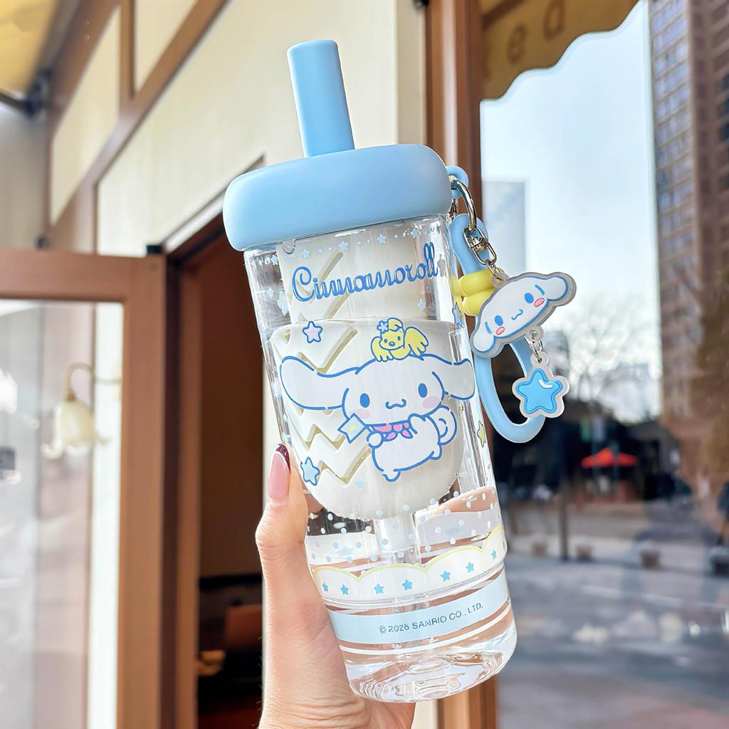 Sanrio Cartoon Tea Infuser: Cute Portable Water Cup with Straw for Girls