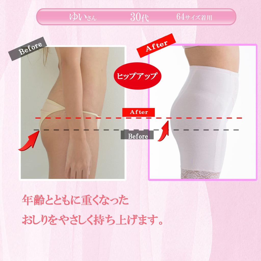 Slightly Sensitive Skin Style Pelvic Comfortable for Long Soft and Compression Hip Size 82 [Model Look] 100% Cotton, Girdle, Girdle, Wear,