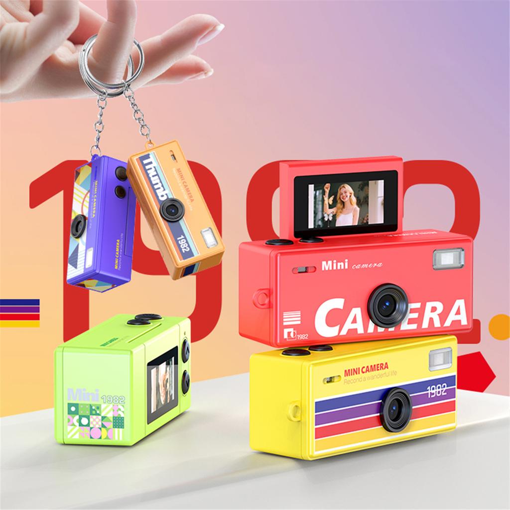 LK030 Thumb Keychain Camera 180° Flip Selfie Screen with Flashlight Multiple Filters Very Small Camcorder Audio Video Recorder