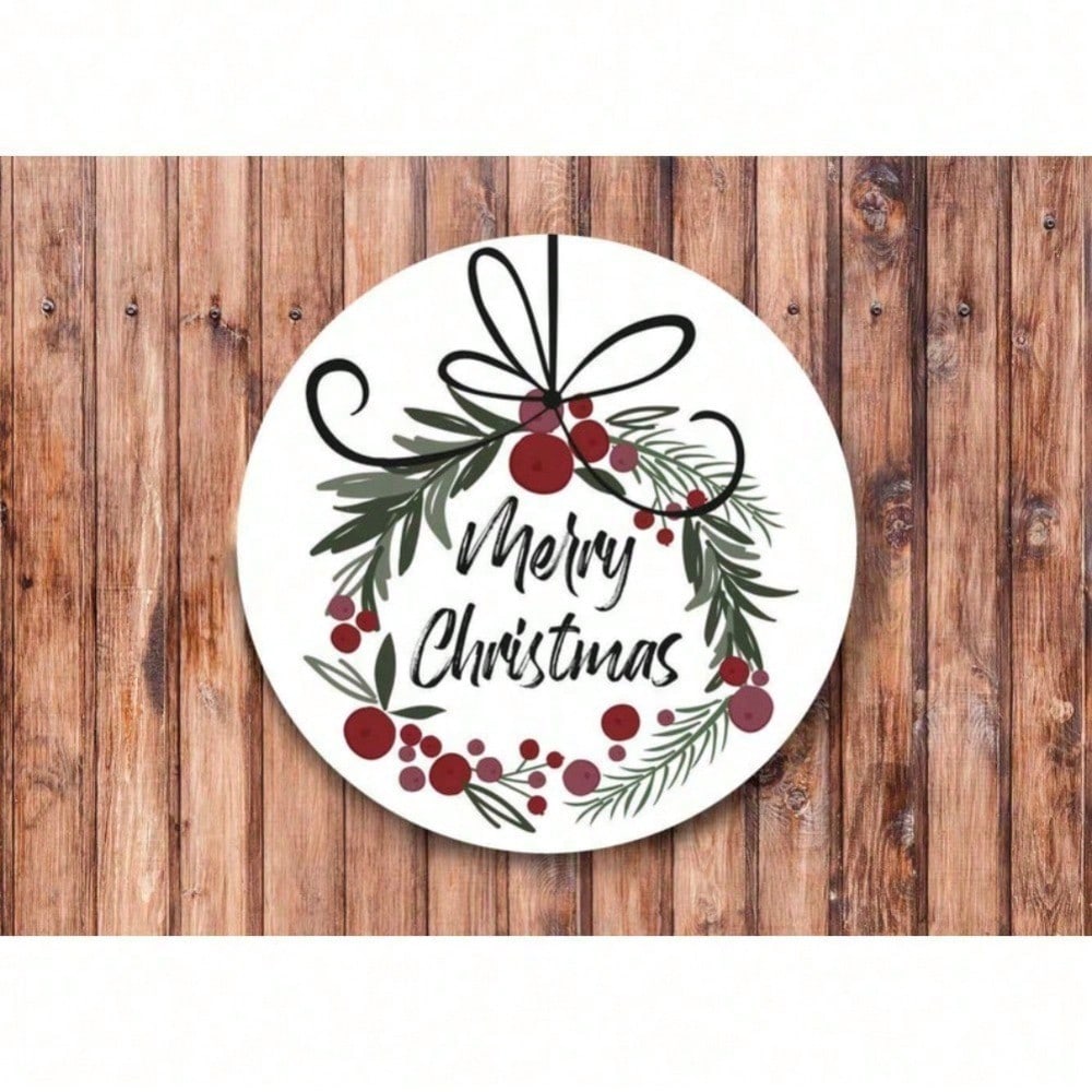 

Vintage Metal Christmas Wreath Sign, Holiday Wall Decor For Home, Festive Indoor Outdoor Hanging Plaque 20x20 разноцветный