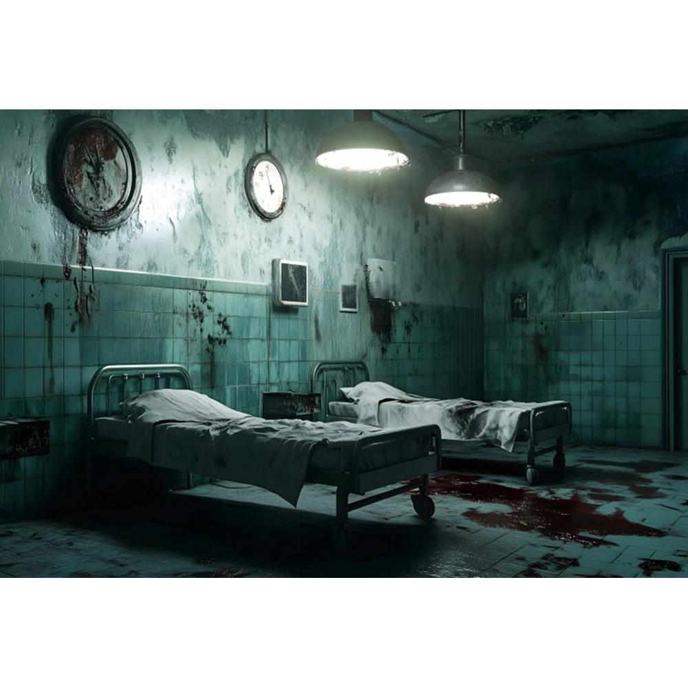 Horror Halloween Decorations Backgrounds for Photographs Abandoned Hospital Ruin Ghost Zombies Scene Backdrop Spooky Party Decor