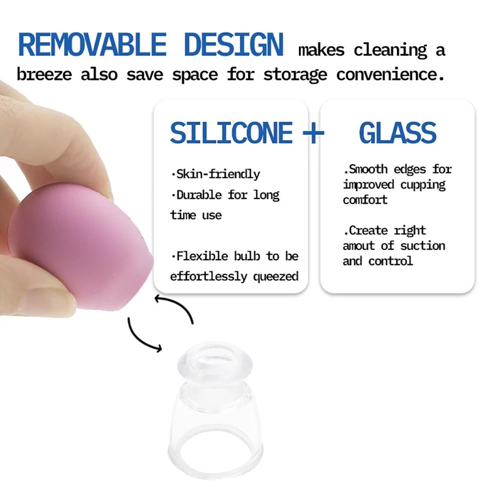 Facial Cupping Massage Cups Rubber Vacuum Cupping Set Facial Relaxation Nipple Correction Body Skin Lifting Cupping Device