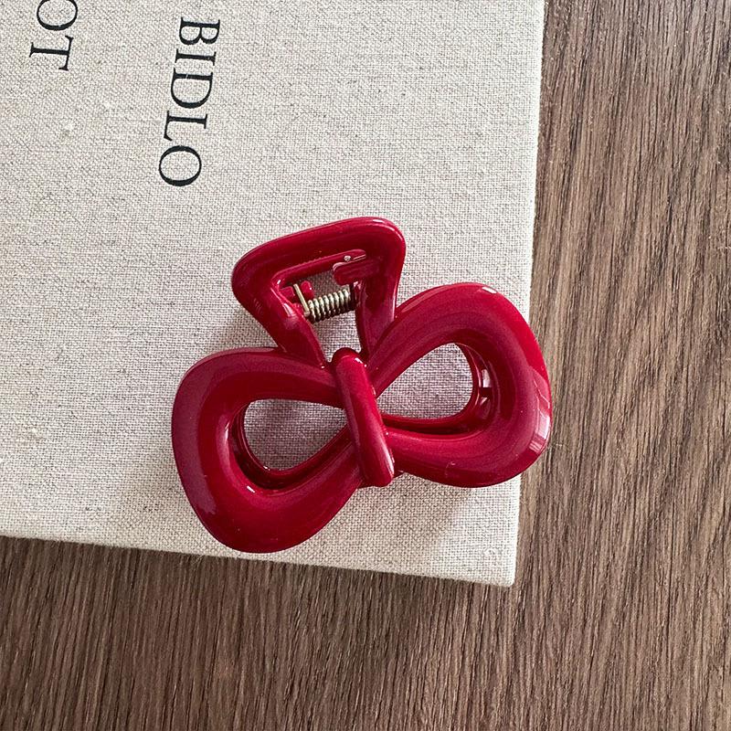 French Red Collection! Large Grip Letters Gold Label Back Head Updo Shark Clip Hair Accessories Headwear Hairpin Hair Claw