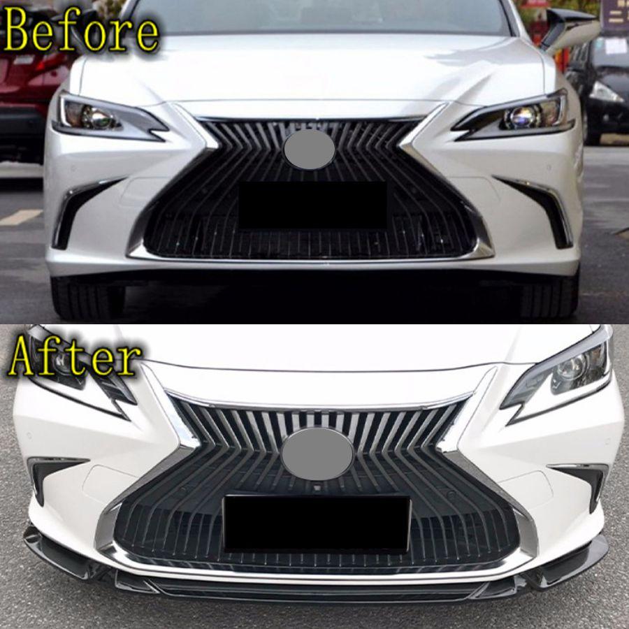 Przedni Zderzak Samochodowy Splitter Spojlera Wargowego Do Lexus ES 2018 2019 2020 2021 2022 ABS Błyszczący Czarny Zestawy Body Tuningowe