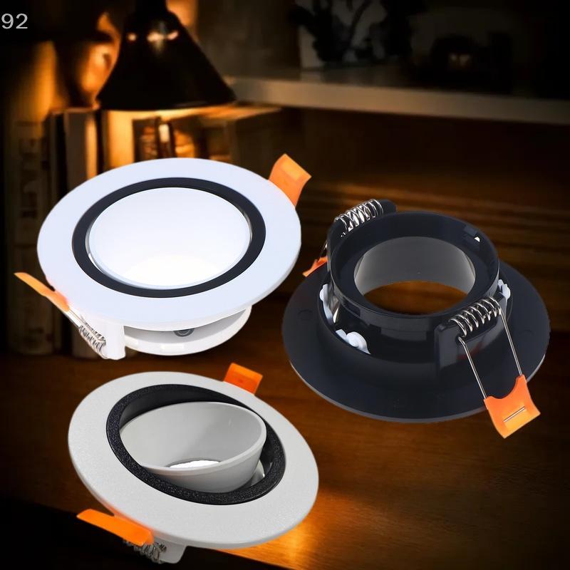 1Pcs GU10 Lamp Holder Round Light Kit, Ceiling Adjustable Spotlight in Black White