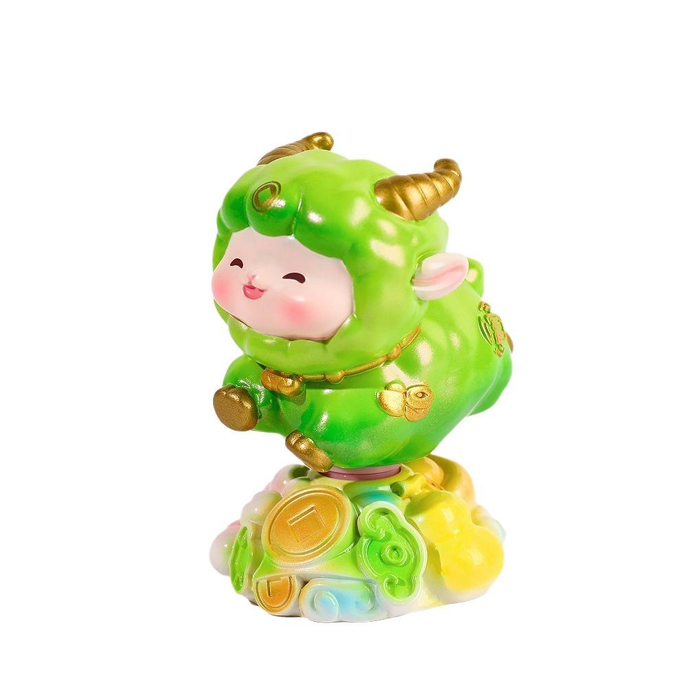 Exquisite Chinese Sheep Ornament Resin New Year Decoration Car Dashboard Ornament Table Decor