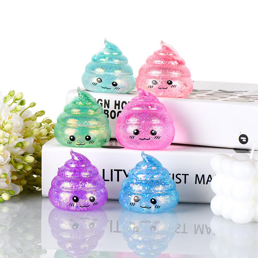 Funny Glitter Poo Stress Ball Toy For Kids Adults, Squeeze Fidget Prank Toy April Fool'S Day Gift, Sensory Stress Relief