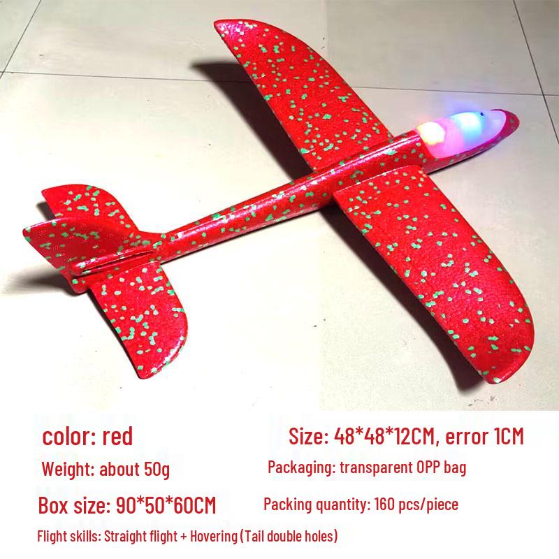 Children's 48CM Luminous Foam Glider Toy - Pure White Model for Outdoor Play
